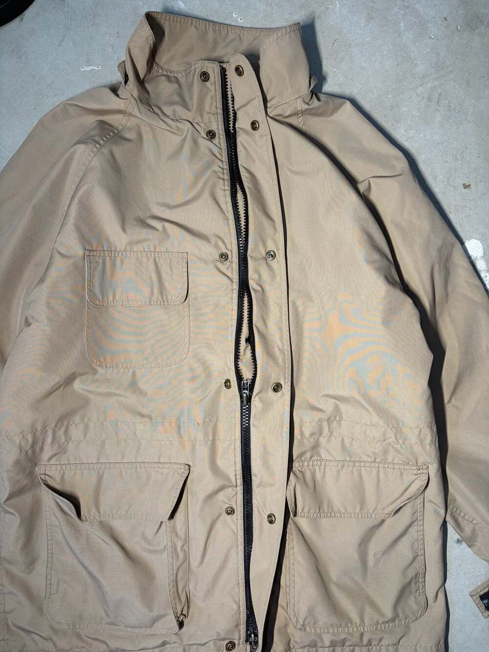 Vintage Eddie Bauer Wool Lined Field Parka Jacket Khaki Large - Picture 6 of 13